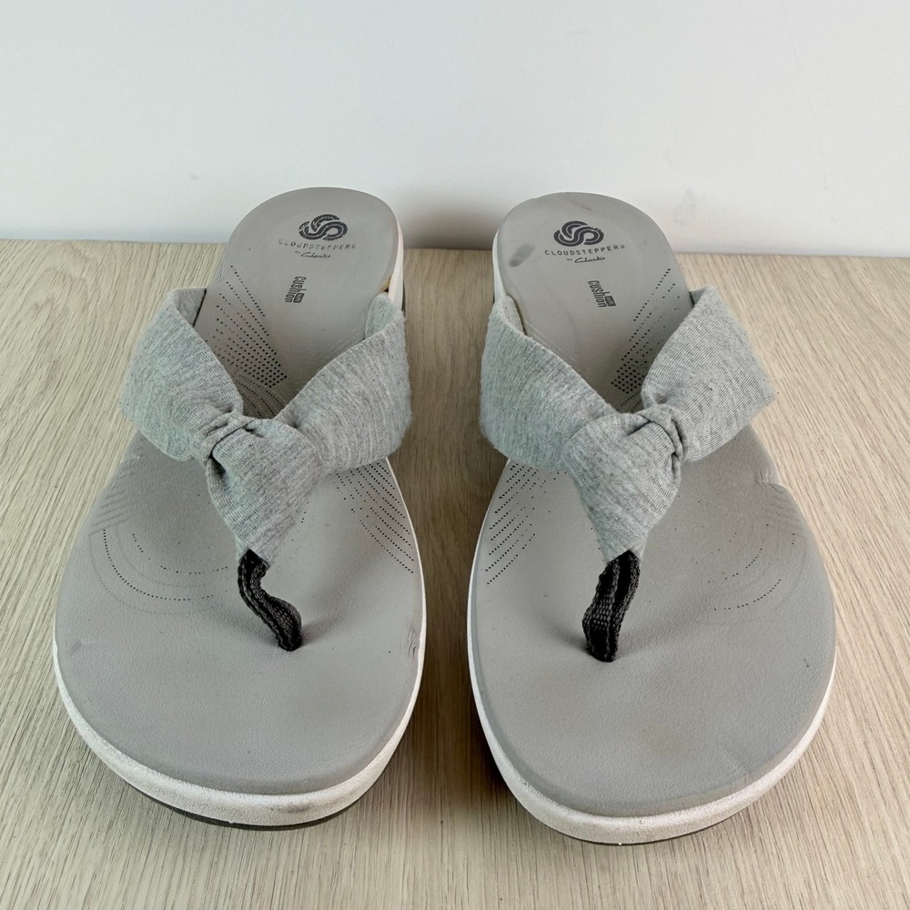 Clarks Cloudsteppers Arla Glison Grey Heather Thong Sandals Womens 11 M 26124906